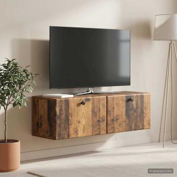 Wandmontierter TV-Schrank 98 x 31 x 30 cm Altholz Holzwerkstoff