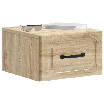Wandmontierter Nachttisch 2 stk. Sonoma-Eiche 34,5 x 33 x 20 cm