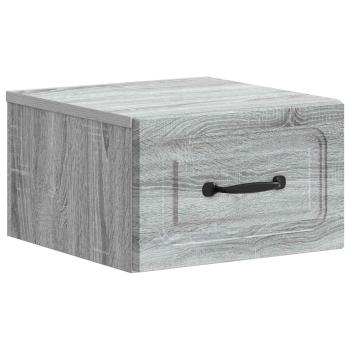 Wandmontierter Nachttisch 2 stk. Graues Sonoma