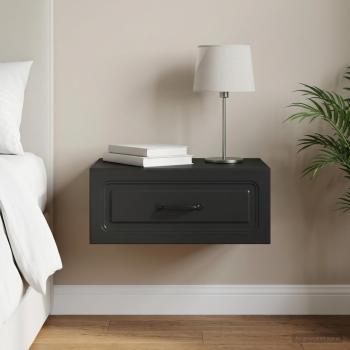 ARDEBO.de - Wandmontierter Nachttisch Schwarz 49 x 34,5 x 20 cm