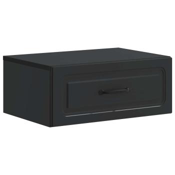 Wandmontierter Nachttisch Schwarz 49 x 34,5 x 20 cm