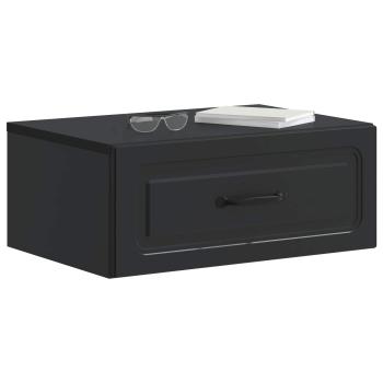 Wandmontierter Nachttisch Schwarz 49 x 34,5 x 20 cm