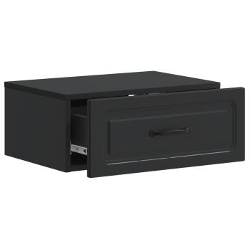 Wandmontierter Nachttisch Schwarz 49 x 34,5 x 20 cm