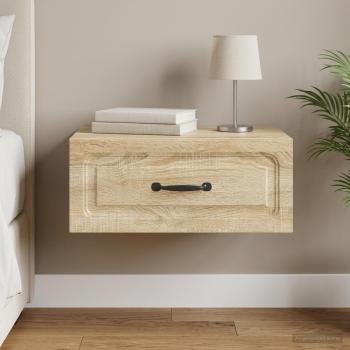 ARDEBO.de - Wandmontierter Nachttisch Sonoma-Eiche 49 x 34,5 x 20 cm