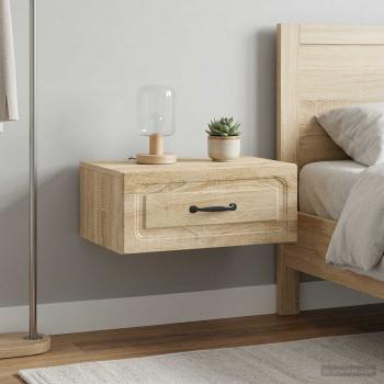 ARDEBO.de - Wandmontierter Nachttisch 2 Stk. Sonoma-Eiche 49 x 34,5 x 20 cm