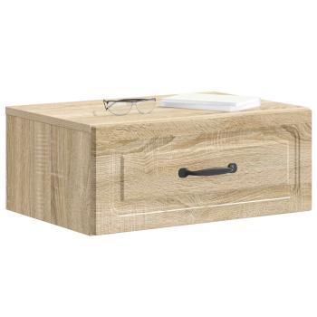 Wandmontierter Nachttisch 2 Stk. Sonoma-Eiche 49 x 34,5 x 20 cm