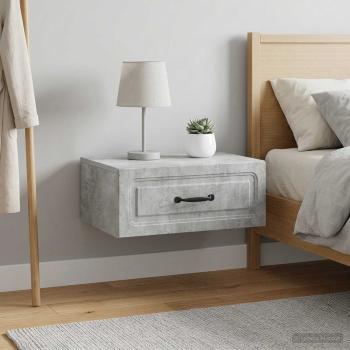 ARDEBO.de - Wandmontierter Nachttisch 2 Stk. Betongrau 49 x 34,5 x 20 cm