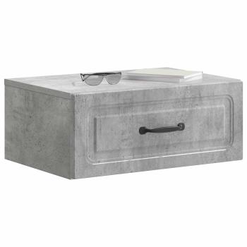 Wandmontierter Nachttisch 2 Stk. Betongrau 49 x 34,5 x 20 cm