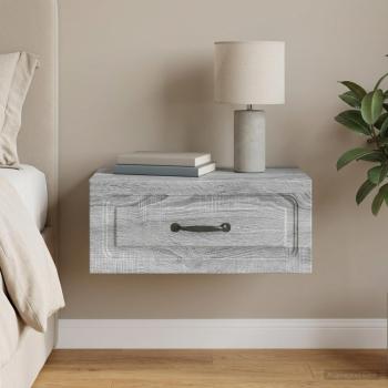 ARDEBO.de - Wandmontierter Nachttisch Sonoma-Grau 49 x 34,5 x 20 cm