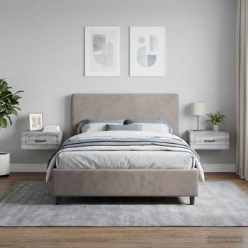 Wandmontierter Nachttisch 2 Stk. Sonoma-Grau 49 x 34,5 x 20 cm