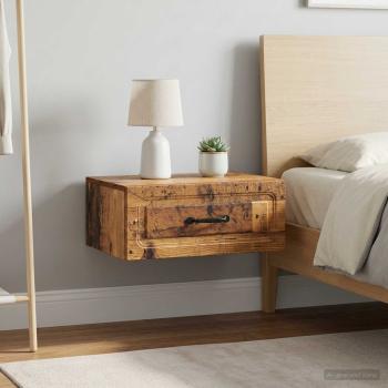 ARDEBO.de - Wandmontierter Nachttisch 2 Stk. Altholz 49 x 34,5 x 20 cm