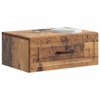 Wandmontierter Nachttisch 2 Stk. Altholz 49 x 34,5 x 20 cm