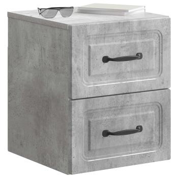 Wandmontierter Nachttisch Betongrau 34,5 x 33 x 40 cm