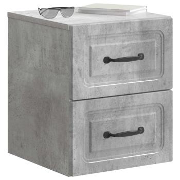 Wandmontierter Nachttisch 2 stk. Betongrau 34,5 x 33 x 40 cm
