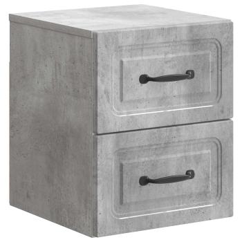 Wandmontierter Nachttisch 2 stk. Betongrau 34,5 x 33 x 40 cm