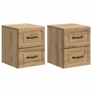 Wandmontierter Nachttisch 2 stk. Artisan-Eiche