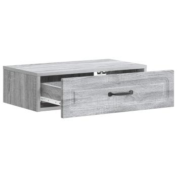 Wandmontierter Beistelltisch Graues Sonoma 59 x 34,5 x 17 cm