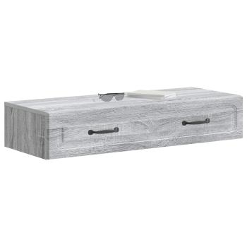Wandmontierter Beistelltisch Graues Sonoma 87,5 x 34,5 x 17 cm