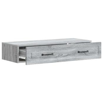 Wandmontierter Beistelltisch Graues Sonoma 87,5 x 34,5 x 17 cm
