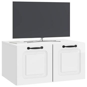 Wandmontierter TV-Schrank Hochglanz Weiß 59,5 x 41 x 30 cm