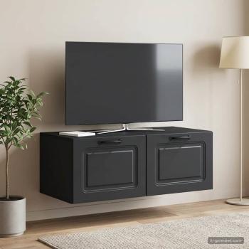 Wandmontierter TV-Schrank Schwarz 78,5 x 41 x 30 cm