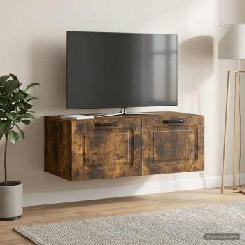 ARDEBO.de - Wandmontierter TV-Schrank Geräucherte Eiche 78,5 x 41 x 30 cm