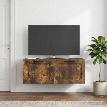 Wandmontierter TV-Schrank Geräucherte Eiche 78,5 x 41 x 30 cm