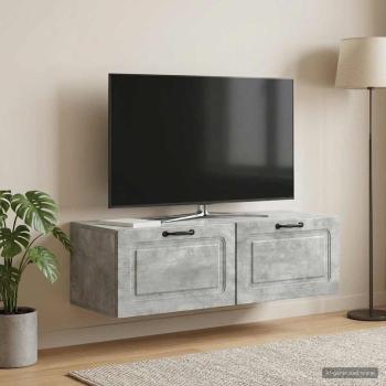 ARDEBO.de - Wandmontierter TV-Schrank Betongrau 98 x 41 x 30 cm