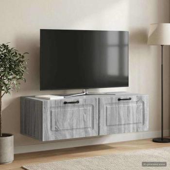 ARDEBO.de - Wandmontierter TV-Schrank Graues Sonoma 98 x 41 x 30 cm
