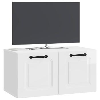 Wandmontierter TV-Schrank Hochglanz Weiß 59,5 x 31 x 30 cm