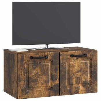 Wandmontierter TV-Schrank Geräucherte Eiche 59,5 x 31 x 30 cm