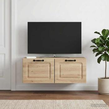 ARDEBO.de - Wandmontierter TV-Schrank Betongrau 78,5 x 31 x 30 cm