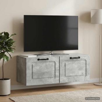 Wandmontierter TV-Schrank Betongrau 78,5 x 31 x 30 cm