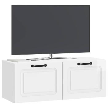 Wandmontierter TV-Schrank Hochglanz Weiß 78,5 x 31 x 30 cm
