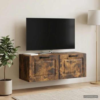 ARDEBO.de - Wandmontierter TV-Schrank Geräucherte Eiche 78,5 x 31 x 30 cm