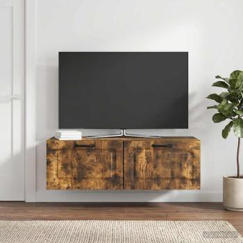ARDEBO.de - Wandmontierter TV-Schrank Geräucherte Eiche 98 x 31 x 30 cm