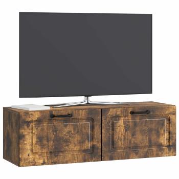 Wandmontierter TV-Schrank Geräucherte Eiche 98 x 31 x 30 cm