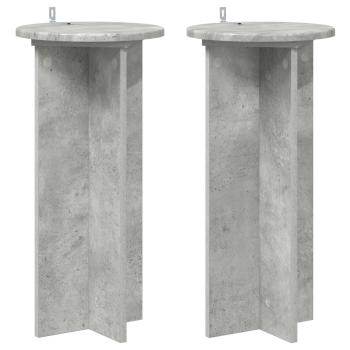 Pflanzenständer 2 Stk. Betongrau 29,5 x 29,5 x 60 cm
