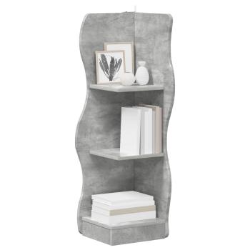 Eckregal Betongrau 34 x 33 x 102 cm Holzwerkstoff