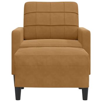 Sessel mit Hocker Braun 60 cm Samt