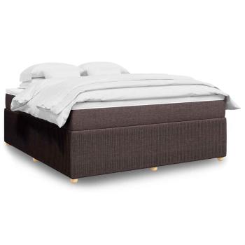 ARDEBO.de - Boxspringbett mit Matratze Dunkelbraun 180x200 cm Stoff