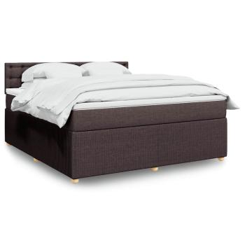 ARDEBO.de - Boxspringbett mit Matratze Dunkelbraun 180x200 cm Stoff