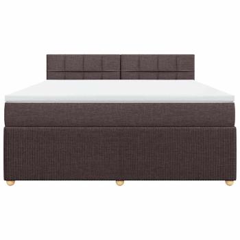 Boxspringbett mit Matratze Dunkelbraun 180x200 cm Stoff