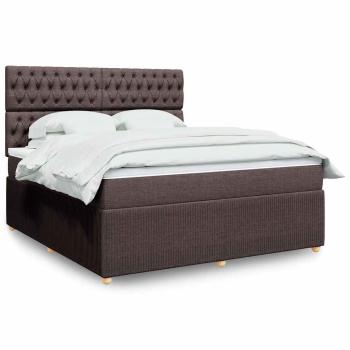 ARDEBO.de - Boxspringbett mit Matratze Dunkelbraun 180x200 cm Stoff