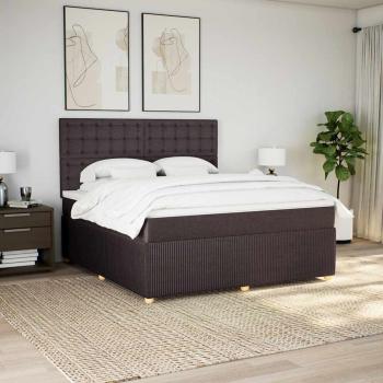 Boxspringbett mit Matratze Dunkelbraun 180x200 cm Stoff