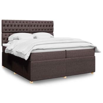 ARDEBO.de - Boxspringbett mit Matratze Dunkelbraun 200x200 cm Stoff