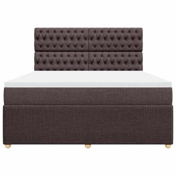 Boxspringbett mit Matratze Dunkelbraun 180x200 cm Stoff