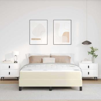 Bettrahmen mit Matratze Creme 160 x 200 cm Stoff