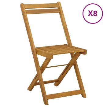 Außen Bistro-Stühle 8 stk. Natur Massivholz Akazie