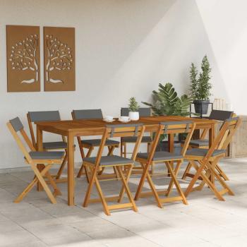 Außen Bistro-Stühle 8 stk. Dunkelgrau Massivholz Akazie